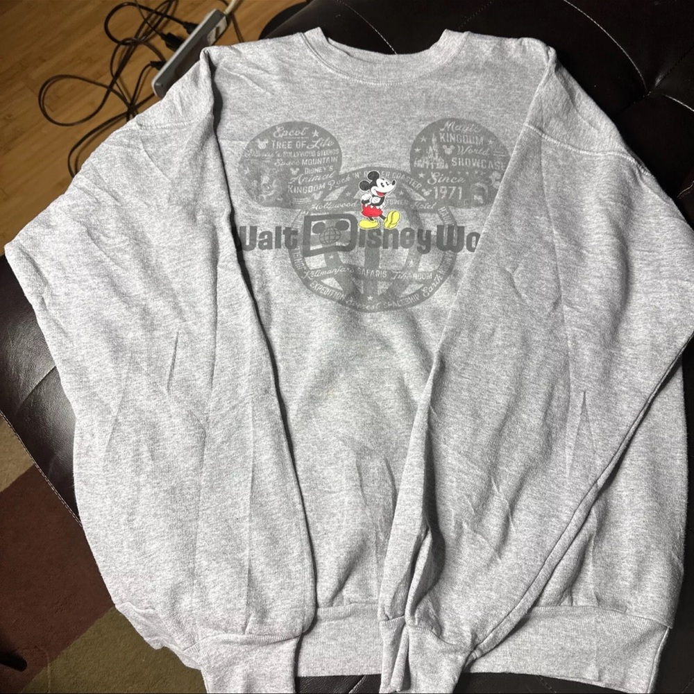 Vintage Walt Disney World Crewneck Sweatshirt Large Gray  Hanes Comfort